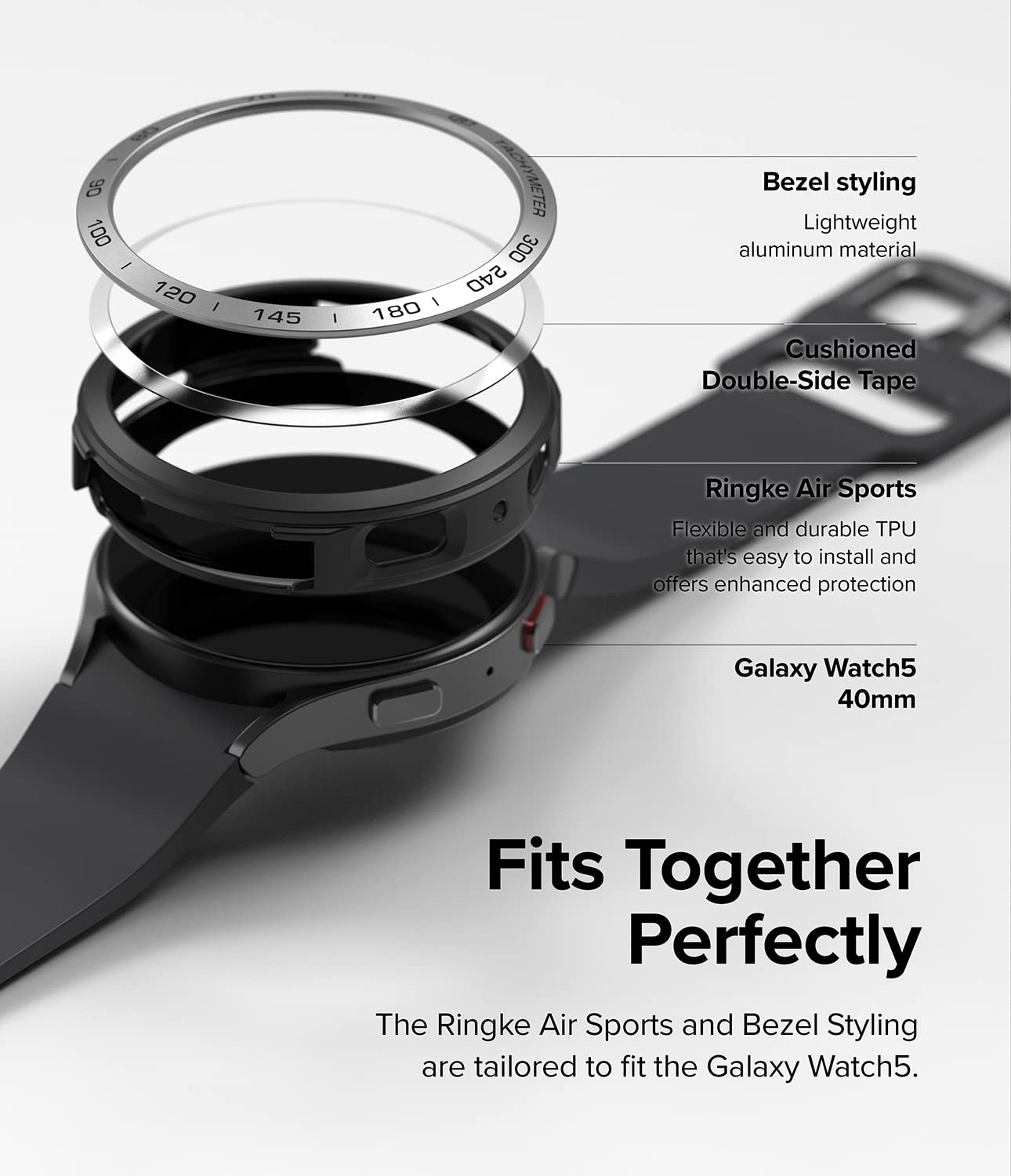 Samsung Galaxy Watch 5 40mm | Air Sports+Bezel Combo Pack| Black + 40-10