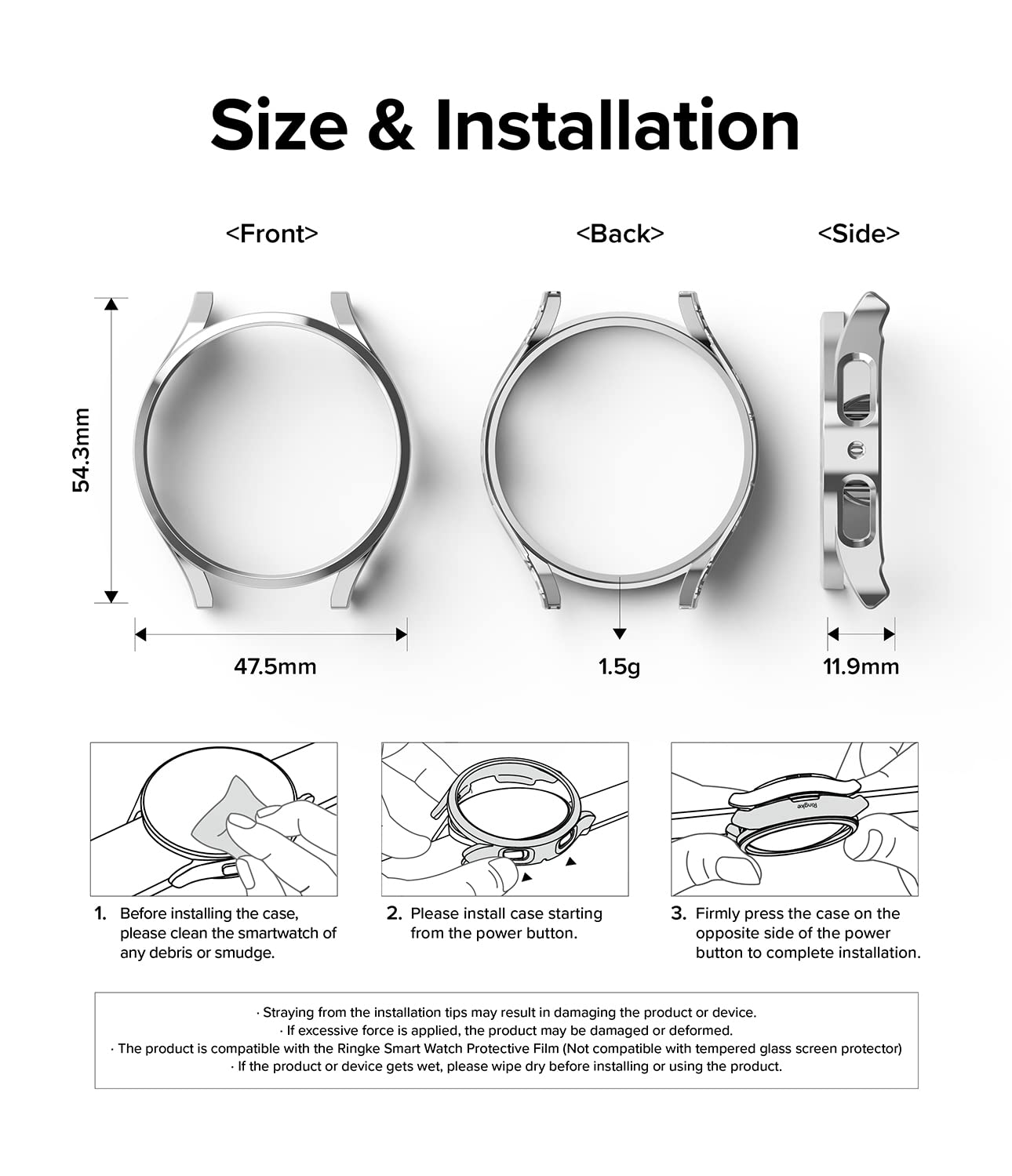 Samsung Galaxy Watch 5 Pro 45mm Case| Slim Series| Clear