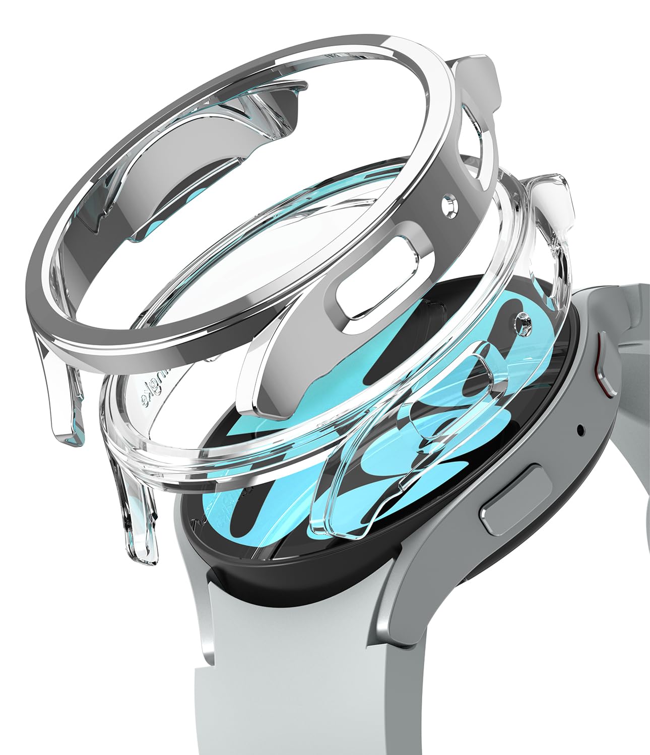 Samsung Galaxy Watch 6 44mm Case| Slim Series | Clear + Chrome