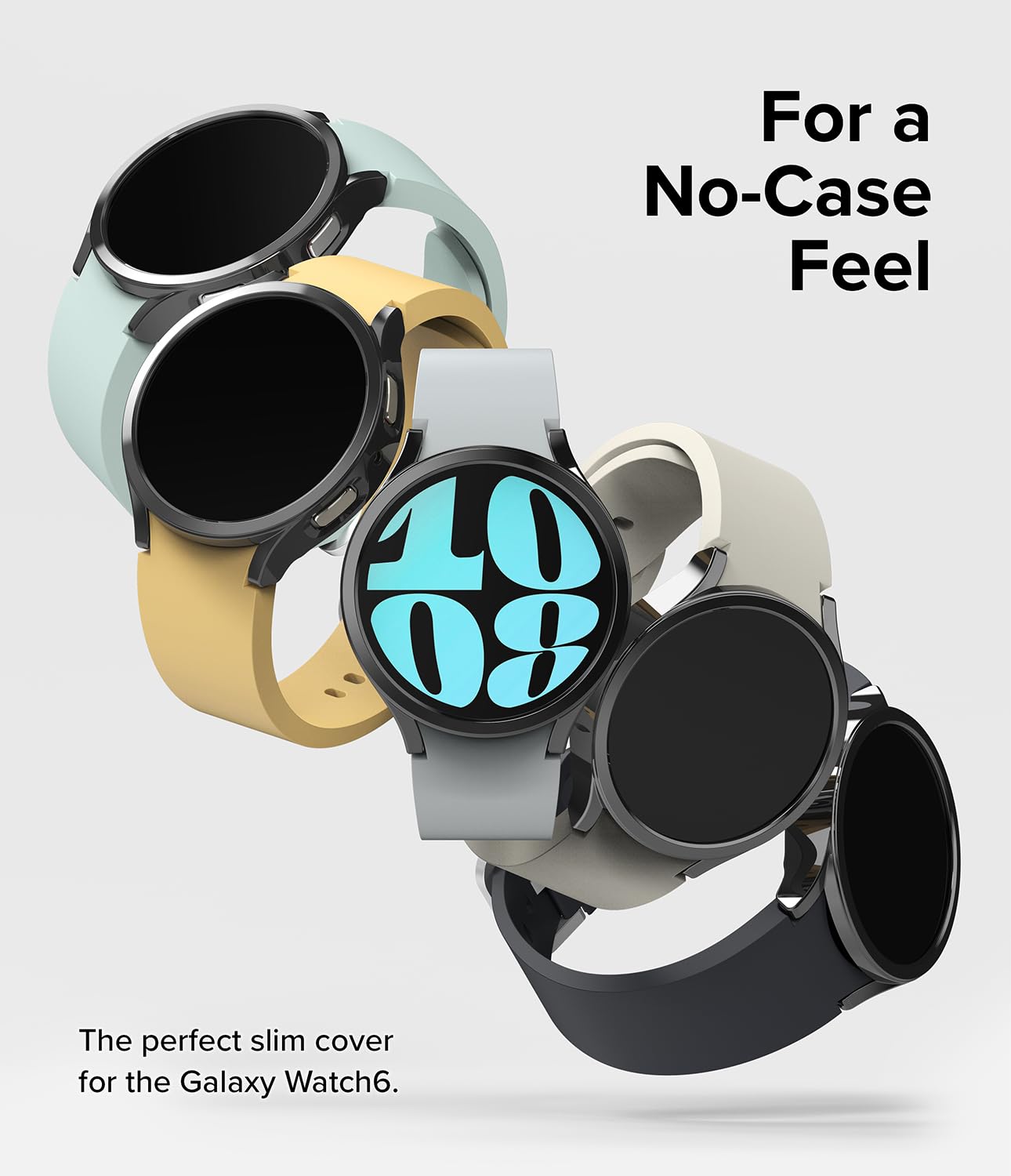 Samsung Galaxy Watch 6 44mm Case| Slim Series | Clear + Dark Chrome
