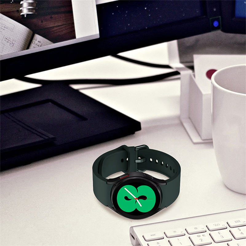 20mm Samsung Galaxy Watch 4 | NO GAP Silicone Watch Band Strap  | Official Green