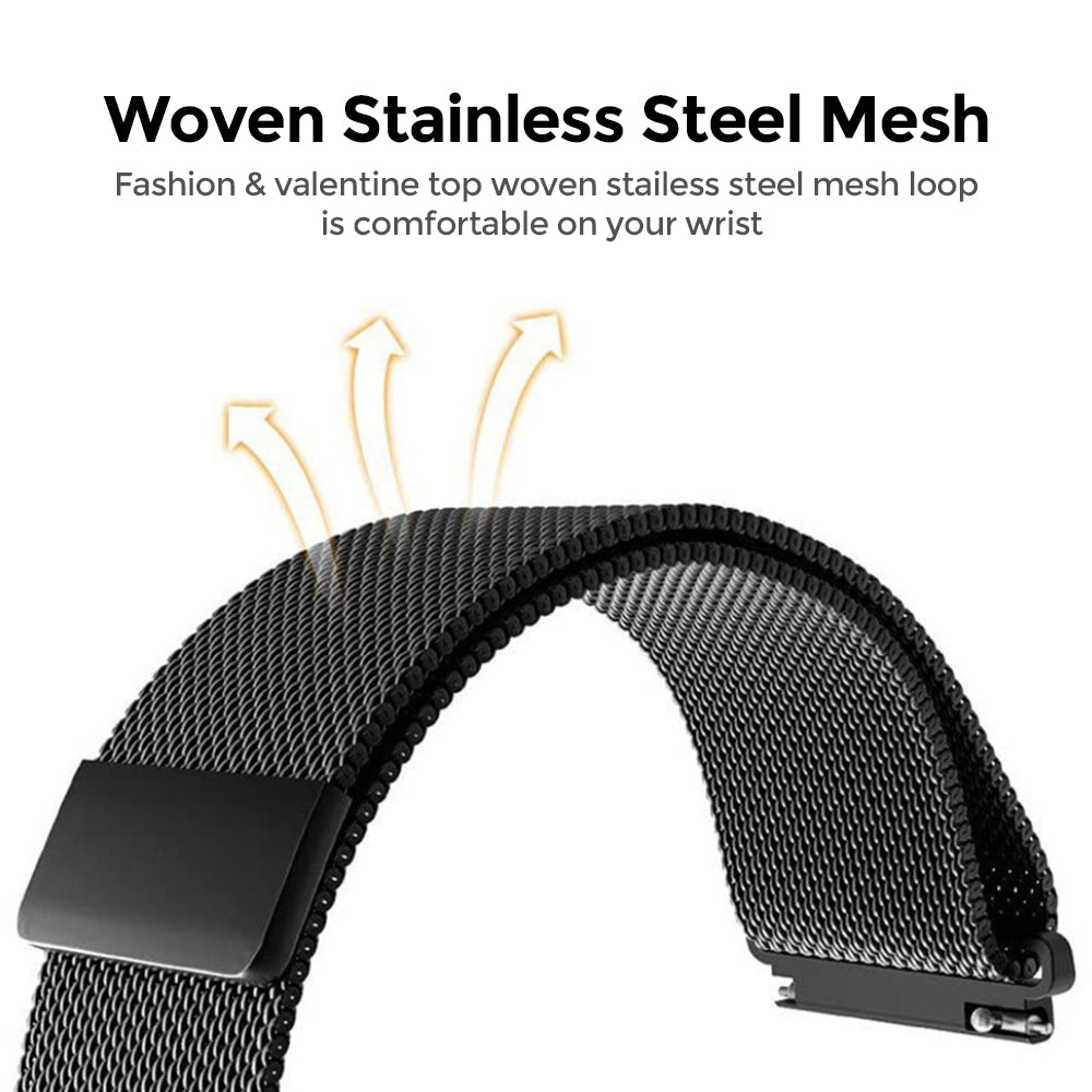 20mm Samsung Galaxy Watch 4 | Milanese Watch Band Strap  | Black
