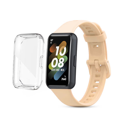 Huawei Watch Band 7 | Silicone Watch Band Strap + TPU Watch Case | Beige