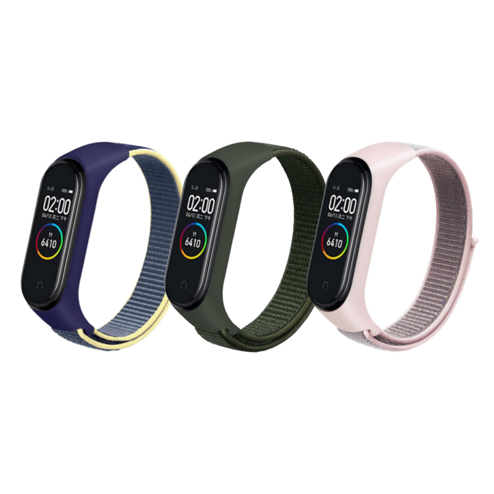 Nylon Straps | Xiaomi Mi Band 7 / 6 / 5 | Pink Sand+Army Green+Ice Blue
