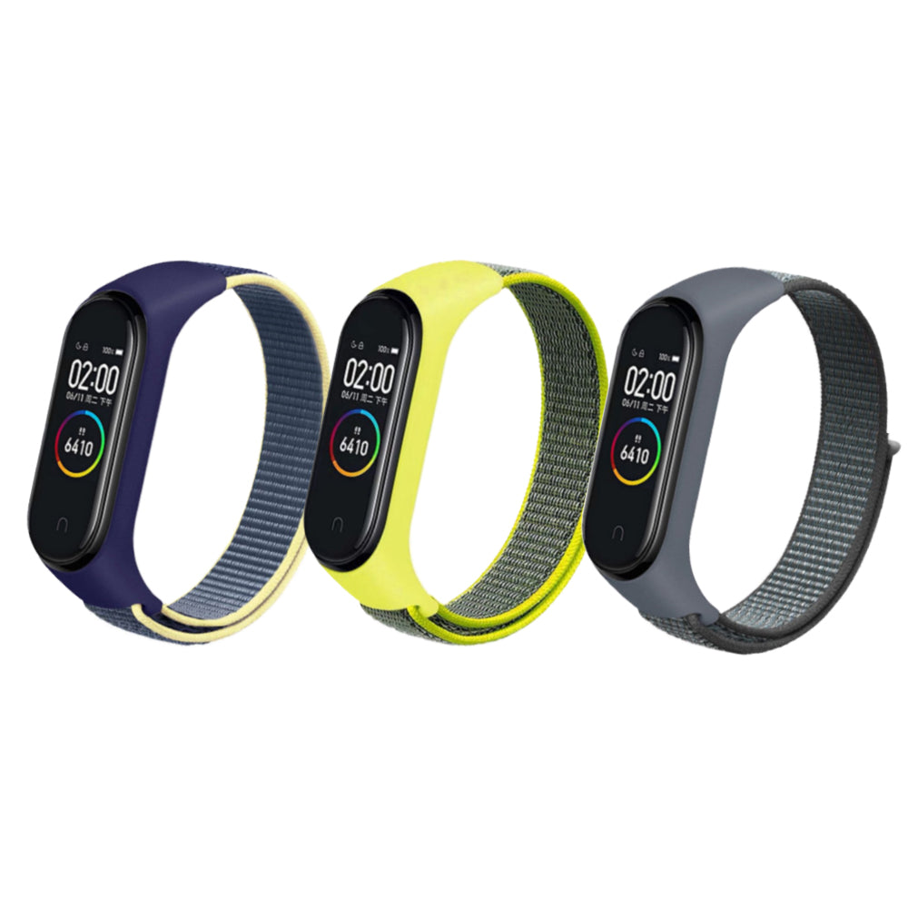 Nylon Straps | Xiaomi Mi Band 7 / 6 / 5 | Ice Blue+Bright Yellow+Grey