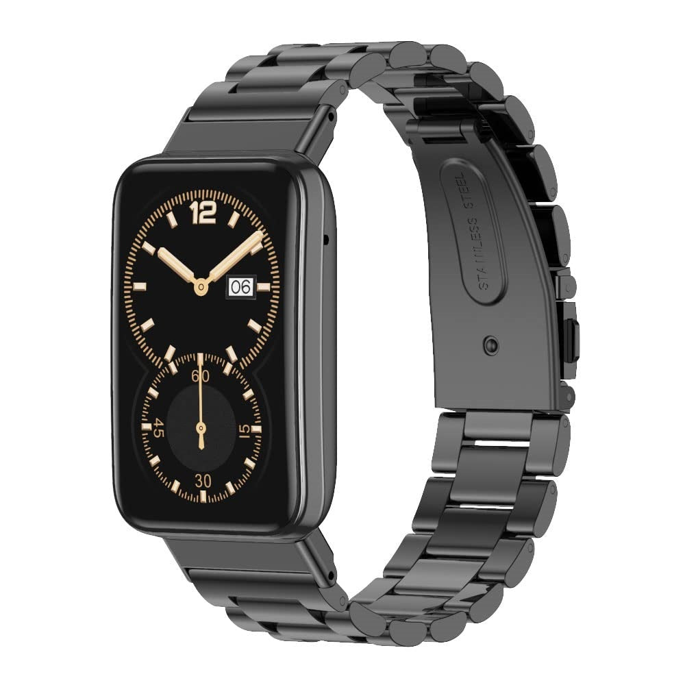Stainless Steel Metal Bracelet Straps for Mi Band 7 Pro-Black