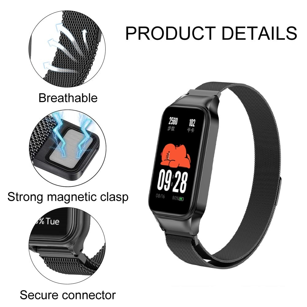 Milanese Loop Strap for Xiaomi Redmi Smart Band 2-Black