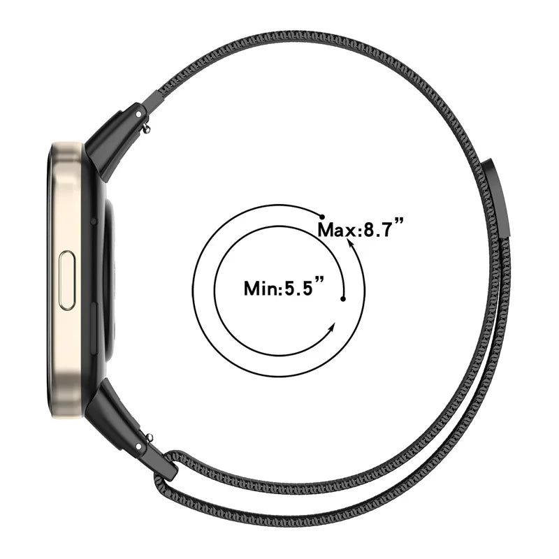 O Ozone - Redmi Watch 3 | Milanese Stainless Steel Band - Black
