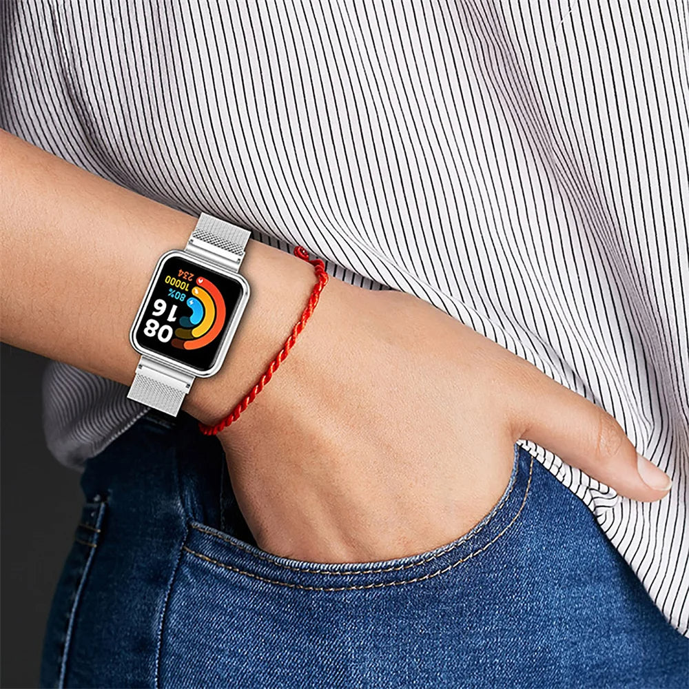 O Ozone - Redmi Watch 2 Lite /Xiaomi Mi Watch 2 Lite | Milanese Stainless Steel Band- Rose Gold