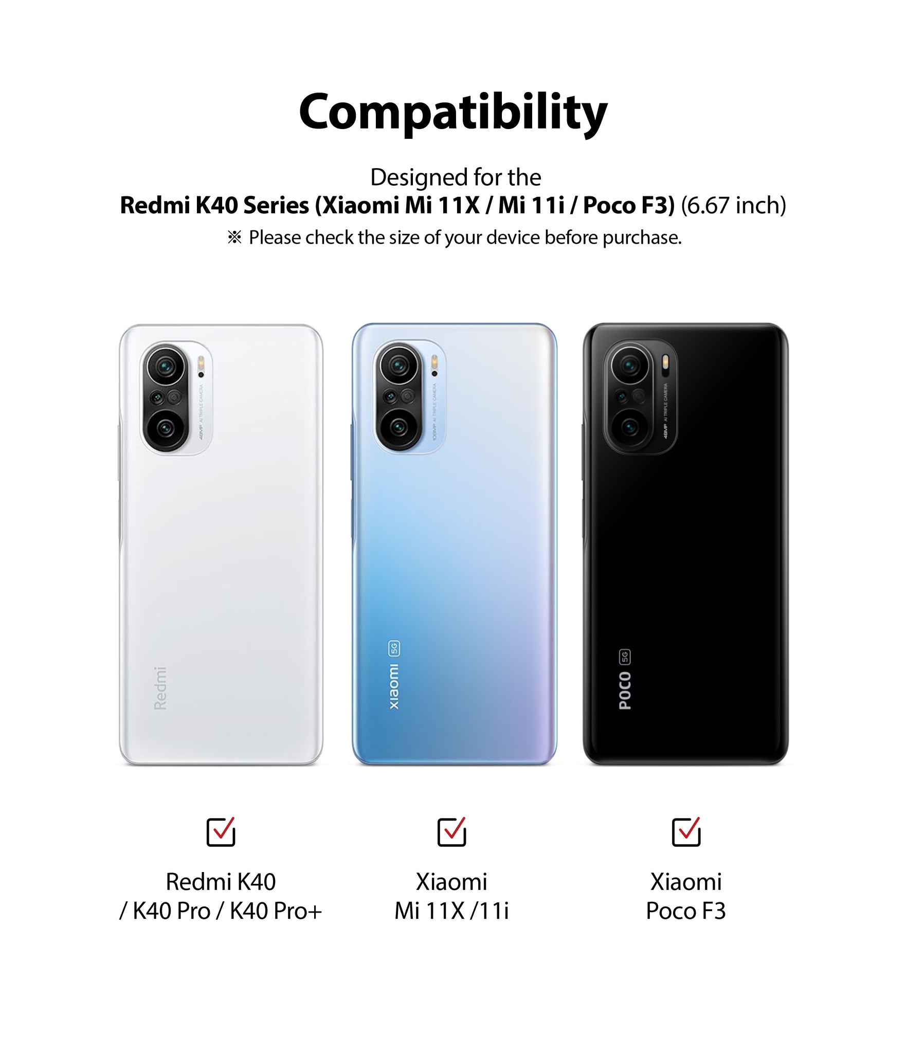 Xiaomi K40 / K40 Pro / K40 Pro + / Poco F3 / Mi 11X / Mi11i Screen Protector| Invisible Defender Full Coverage| Black