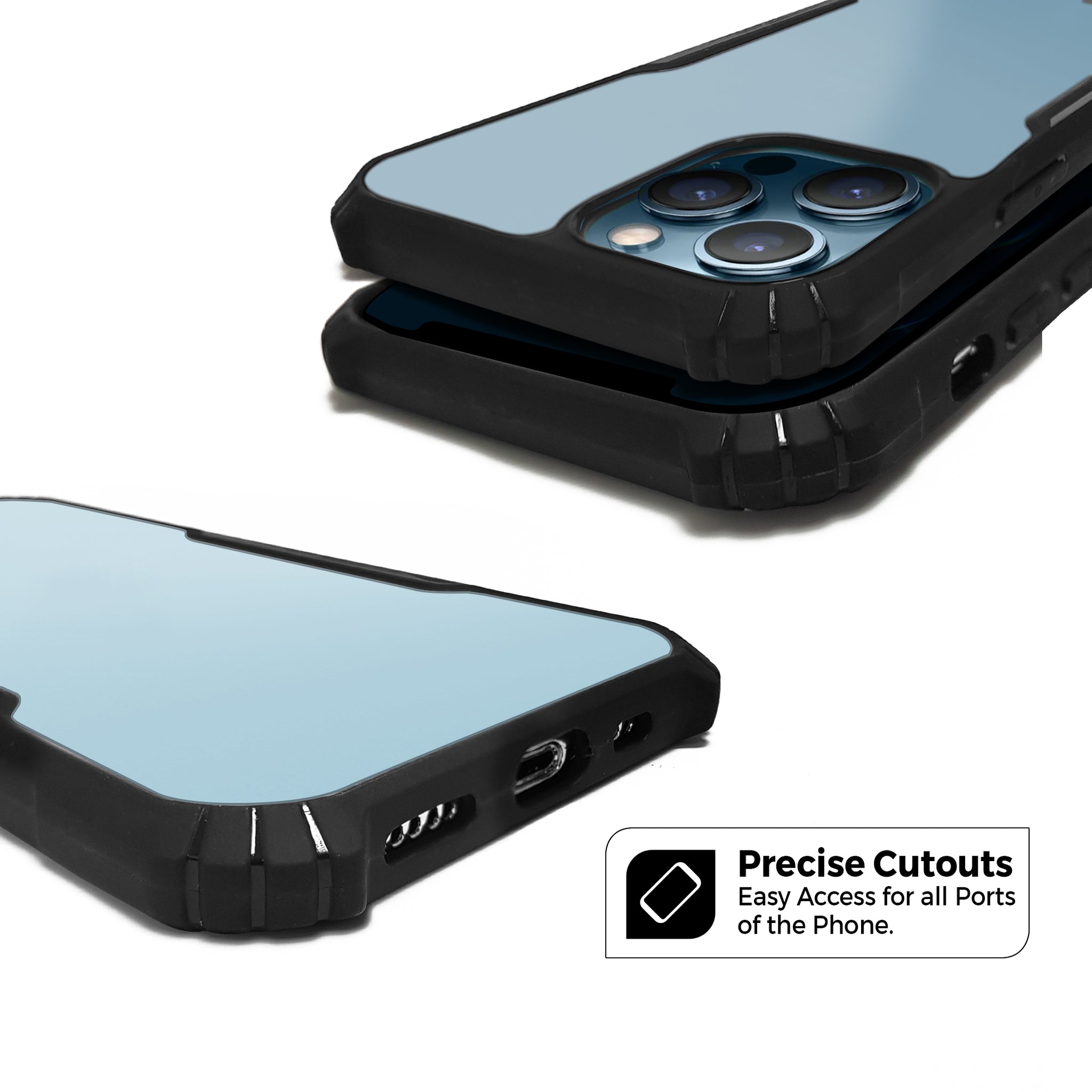 Apple iPhone 12 Mini Transparent Cover|Xtreme Plus Series TPU Case | Black