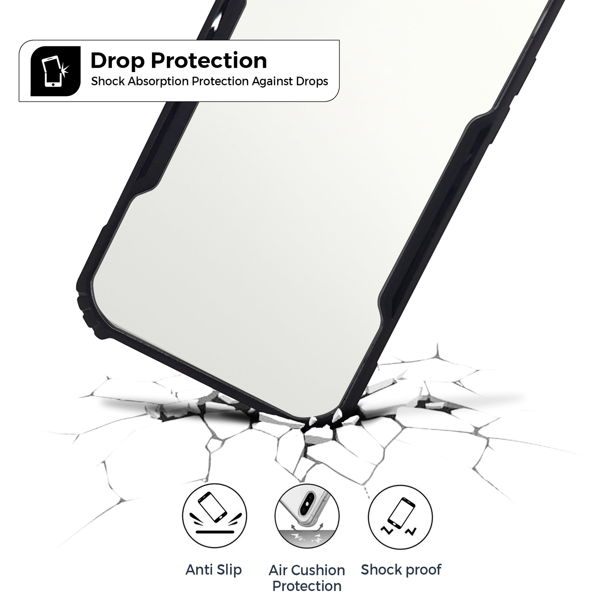 Apple iPhone 12 Mini Transparent Cover|Xtreme Plus Series TPU Case | Black