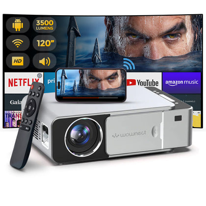 Android Projector |3500 Lumens/Screen Size upto 120 inch| Native Res 720P|Bluetooth Wifi Projectors