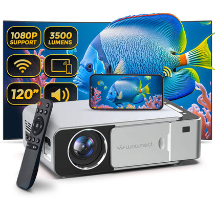 Wifi Projector |3500 Lumens/Screen Size upto 120 inch| Native Res 1280x720P| Wireless Screen Mirroring Video Projector