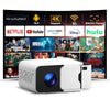 Smart Mini Projector with WiFi and Bluetooth [Android 13.0/Electric focus] Portable Projector 4K Support, HD 1080P Supported Home Theater Video Projector -White