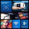 Smart Mini Projector with WiFi and Bluetooth [Android 13.0/Electric focus] Portable Projector 4K Support, HD 1080P Supported Home Theater Video Projector -White