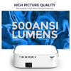 Android Projector |500ANSI Lumens/Screen Size 220 inch|Native 1080P Full HD|Bluetooth Wifi Projector 4K Supports Video Projectors