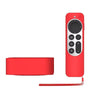 1 Set Silicone Case + Remote Cover for 2022 Apple TV 4K Wi-Fi TV Box Remote Cover- Red