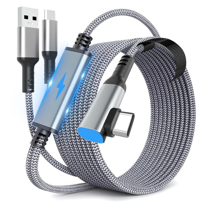 Link Cable 16FT for Meta Quest 3/2/Pro and Pico VR Headsets, Nylon Braided USB-C Cable- Grey