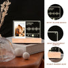 Music Player Style Wood Acrylic 3 Inch Photo Frame with LED, Instax Mini Picture Frame Night Light Tabletop Desktop Frame with DIY Letter Stickers