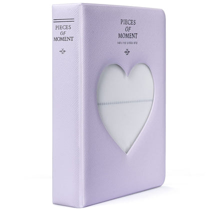 64 Pockets Hollow Heart Design Photo Album | Fujifilm Instax Mini 11 90 70 50S 26 25 9 8 8+ 7S Instant Camera| Polaroid Snap Z2300 PIC-300P Film Photocards | Purple