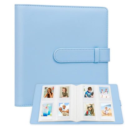 256 Pockets Photo Album for Fujifilm Instax Mini Camera | Leather Cover Photo Album | Instax Mini 12 11 9 40 90 8 7 Evo LiPlay Instant Camera | 2x3 Photo Album Book | Blue