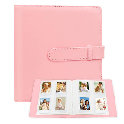 256 Pockets Photo Album for Fujifilm Instax Mini Camera | Leather Cover Photo Album | Instax Mini 12 11 9 40 90 8 7 Evo LiPlay Instant Camera | 2x3 Photo Album Book | Pink