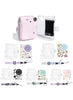 Clear Case Compatible with Fujifilm Mini 12 Instant Camera, Hard PC Cover with Adjustable Strap and Pocket & Decorative sticker - Purple