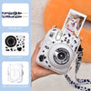 Clear Case Compatible with Fujifilm Mini 12 Instant Camera, Hard PC Cover with Adjustable Strap and Pocket & Decorative sticker - Cow Pattern