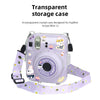 Clear Case Compatible with Fujifilm Mini 12 Instant Camera, Hard PC Cover with Adjustable Strap and Pocket & Decorative sticker - Purple
