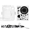 Clear Case Compatible with Fujifilm Mini 12 Instant Camera, Hard PC Cover with Adjustable Strap and Pocket & Decorative sticker - Cow Pattern