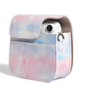 Case for Fujifilm Instax Mini 12 11 Case PU Leather Instant Camera Cover with Adjustable Strap - Blue Pink