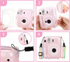 Clear Case for Fujifilm Instax Mini 12 Instant Camera, Protective Crystal Hard Shell PC Cover with Photo Storage Pocket & Shoulder Strap - Clear