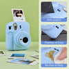 Fujifilm Instax Mini 12 Instant Camera Silicone Case |Protective Camera Cover with Adjustable Shoulder Strap | Paste Blue