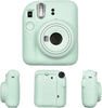 Silicone Case for Fujifilm Instax Mini 12 Instant Camera Case |Soft Protective Camera Cover with Adjustable Shoulder Strap - Mint Green