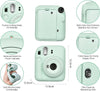 Silicone Case for Fujifilm Instax Mini 12 Instant Camera Case |Soft Protective Camera Cover with Adjustable Shoulder Strap - Mint Green