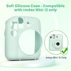 Fujifilm Instax Mini 12 Instant Camera Silicone Case |Protective Camera Cover with Adjustable Shoulder Strap | Mint Green