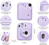 Silicone Case for Fujifilm Instax Mini 12 Instant Camera Case |Soft Protective Camera Cover with Adjustable Shoulder Strap - Lilac Purple