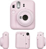 Silicone Case for Fujifilm Instax Mini 12 Instant Camera Case |Soft Protective Camera Cover with Adjustable Shoulder Strap - Blossom Pink