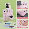 Fujifilm Instax Mini 12 Instant Camera Silicone Case |Protective Camera Cover with Adjustable Shoulder Strap | Blossom Pink