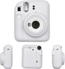 Fujifilm Instax Mini 12 Instant Camera Silicone Case |Protective Camera Cover with Adjustable Shoulder Strap | Clay White