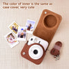 PU Leather Camera Case for Fujifilm Instax Mini 12 Instant Camera | Protective Camera Cover with Adjustable Shoulder Strap- Dark Brown