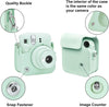 PU Leather Camera Case for Fujifilm Instax Mini 12 Instant Camera | Protective Camera Cover with Adjustable Shoulder Strap - Mint Green