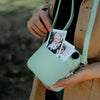PU Leather Camera Case for Fujifilm Instax Mini 12 Instant Camera | Protective Cover with Adjustable Shoulder Strap | Mint Green