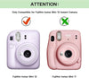 PU Leather Camera Case for Fujifilm Instax Mini 12 Instant Camera ,Protective Camera Cover with Adjustable Shoulder Strap - Blossom Pink