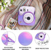 Protective Camera Case for Fujifilm Instax Mini 12 Instant Camera|PU Leather Camera Cover with Adjustable Shoulder Strap - iridescent purple