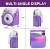 Protective Camera Case for Fujifilm Instax Mini 12 Instant Camera|PU Leather Camera Cover with Adjustable Shoulder Strap - iridescent purple