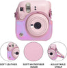 Protective Camera Case for Fujifilm Instax Mini 12 Instant Camera |PU Leather Camera Cover with Adjustable Shoulder Strap - iridescent pink