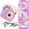 Protective Camera Case for Fujifilm Instax Mini 12 Instant Camera |PU Leather Camera Cover with Adjustable Shoulder Strap - iridescent pink