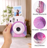 PU Leather Camera Case for Fujifilm Instax Mini 12 Instant Camera | Protective Camera Cover with Adjustable Shoulder Strap - Pink Cloud